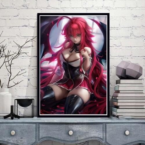 HD Nordic Modern Anime Classic Canvas High School DxD Rias Gremory Printed Posters Wall Art Painting Picture Home Decor Unframed