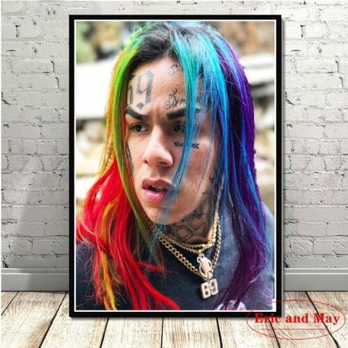 6ix9ine Rapper Hip Hop Music Singer Star Tekashi69 Canvas Painting Posters And Prints Wall Art Picture Home Decorative Cuadros