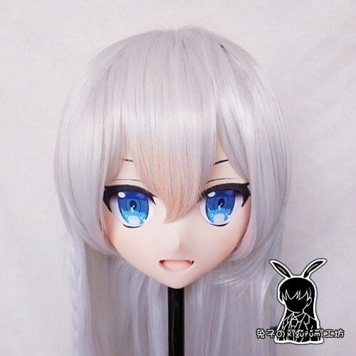 KM5137)Quality Handmade Female/Girl Resin 3/4 Head Japanese Cartoon Character Vtuber Cosplay Kigurumi Mask Crossdresser