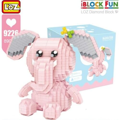 LOZ Diamond Blocks Bee Pink Elephant Cartoon Animal Model Building Blocks Educational Gifts DIY Bricks Toys for Children