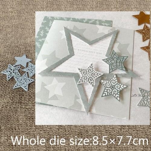XLDesign Craft Metal Cutting Dies stencil mold 4pcs lace star decoration scrapbook Album Paper Card Craft Embossing die cuts