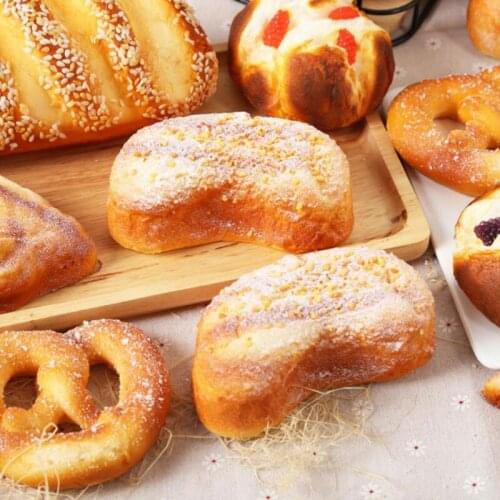 Soft Bread Artificial bread Fake PU food squishy Simulation Bread decor Model Soft Bread Fake Cake Bakery Photography props