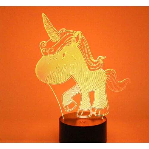 MYDKDJL 3D LED Night Light for Young Unicorn with 7 Colors Light for Home Decoration Horse Lamp Amazing Visualization Optical