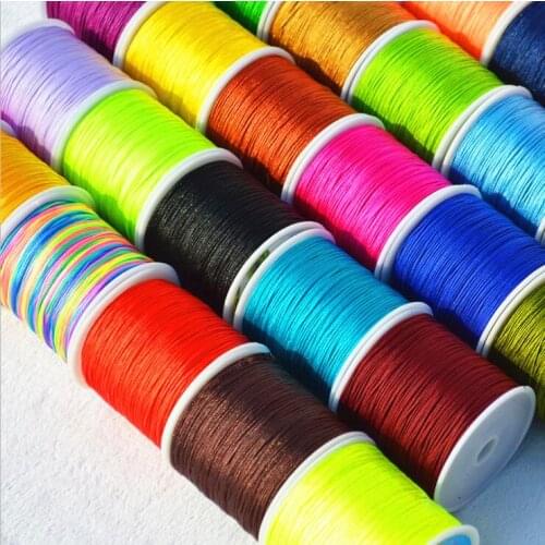 50Yards/Roll 0.8mm Nylon Cord Thread Chinese Knot Macrame Cord Bracelet Braided String DIY Tassels Beading String Thread