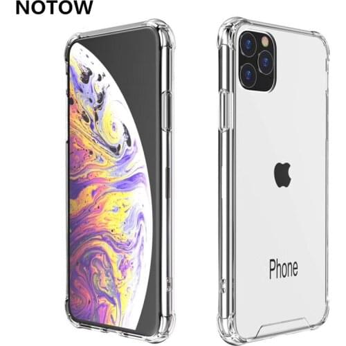 NOTOW Transparent Soft FrameBumper Shockproof Cover Shell Acryl+TPU Clear Case For iPhone11/11pro/11proMax X XS XSMAX 12