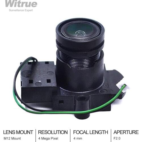 HD CCTV Camera Lens 4 Megapixel 4mm M12 Mount F2.0 with IR cut Filter for IP Security Cameras