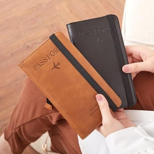 Women Men RFID Business Russia Passport Covers Holder Multi-Function ID Bank Card PU Leather Wallet Case Travel Accessories