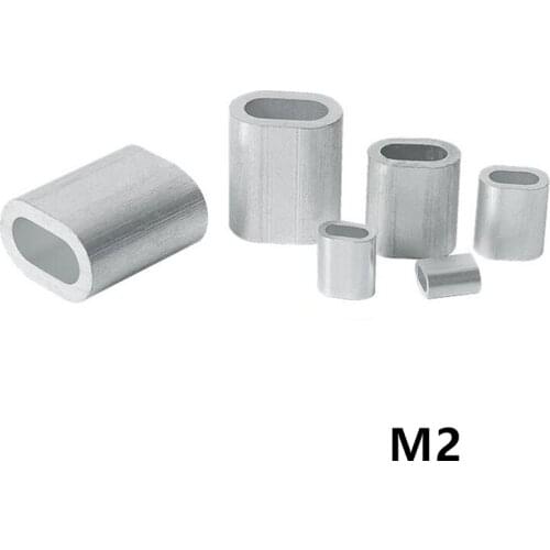500pcs M2 Oval Aluminum Ferrules single-hole crimping sleeves Clamps clip Wire Rope Cable Fitting