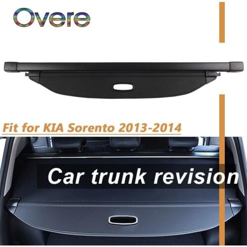 Overe 1Set Car Rear Trunk Cargo Cover For Kia Sorento 2013 2014 Car-styling Black Security Shield Shade Auto accessories