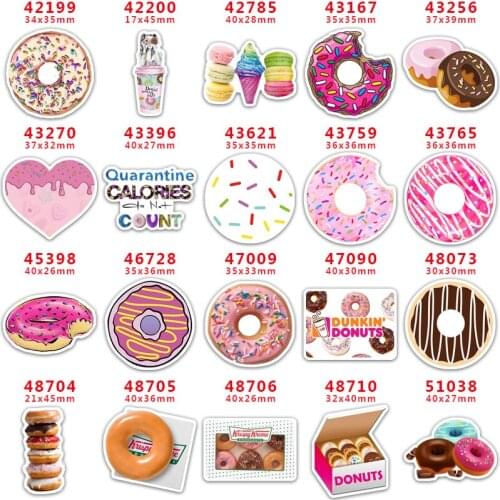 DIY Craft Supplies Sewing Accessories Cartoon Donuts Printed Planar Resins Mold 30 Pieces. PR-42199
