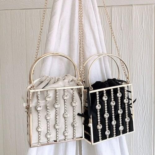 Luxury Hollow Metal Handbag Womens Wedding Clutch Bag Diamond Evening Bag Ladies Elegant Shoulder Bag for Party ZD1892