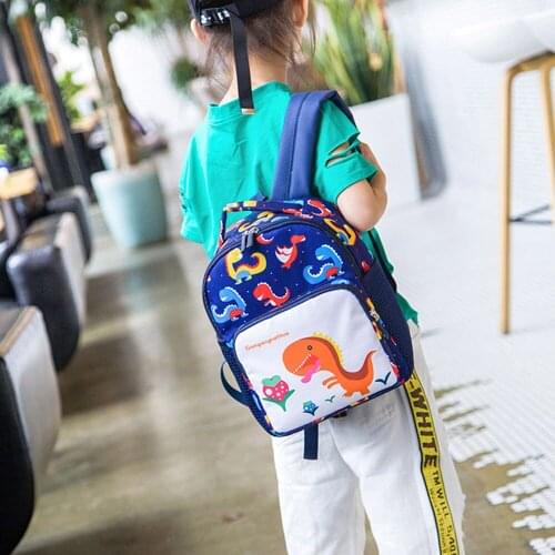 Baby Boys Backpacks Girls Kids Bag Dinosaur Pattern Cartoon Backpack Toddler School Bags Kindergarten Student Canvas Bags Size L