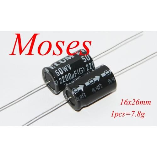 50v 2200uf ELUM Original New Axial Audio Electrolytic Capacitor Capacitance 16x26mm +/- 20