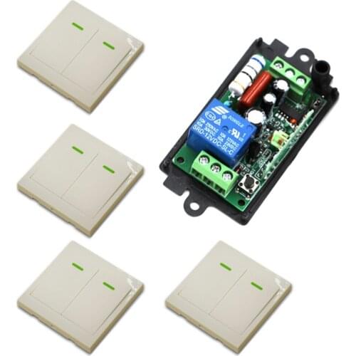 Most Simple Wiring New AC 110V 220 V 1CH Wireless Remote Control Switch System Receiver & 4*White Wall Panel Sticky Remote