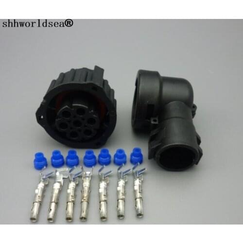 Shhworldsea 15sets 7 Pin 967650-1 female Auto Sensor plug with cable Sheath Waterproof IP67/69 temp resistance car connector