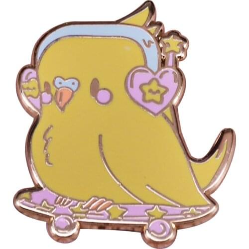 Skater Bird Enamel Pin
