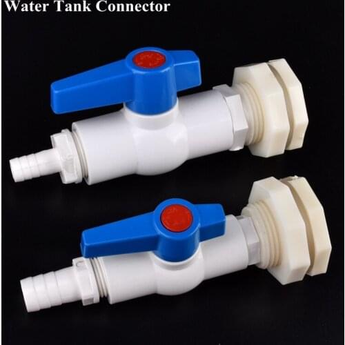 1Set 1/2'' 3/4''-8~16mm Water Tank Connector Aquarium Fish Tank Inlet Water Drain Ball Valve Joint DIY Garden Irrigation Fitting