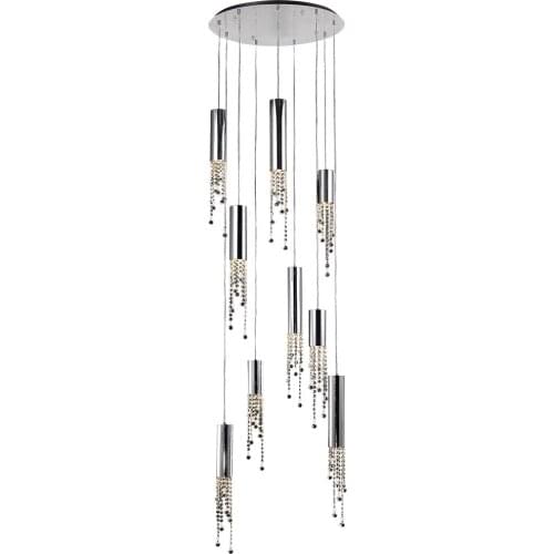 Modern chandelier for staircase luxury living room crystal lamps round/square hanging cristal light fixtuer home decor lighting