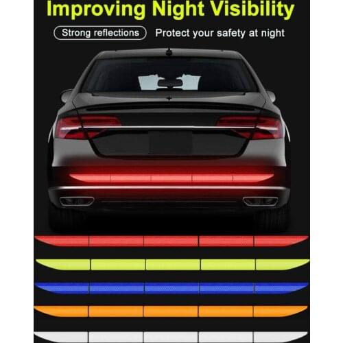 Car Reflective Sticker Warning Strip Traceless Tape Car Sticker on Cars Body Trunk Car Accessories Exterior Reflective Strips