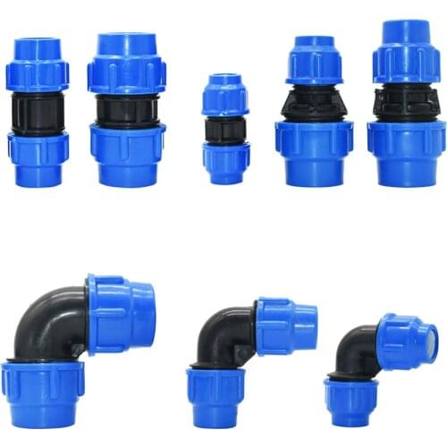 20/25/32/40/50mm Pe Tube Quick Connector 90 Degree Elbow Reducing Connector DN25 DN32 DN40 DN50 Pipe Direct Quick Joint