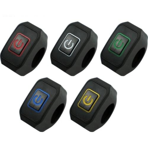 7/8" 22mm Universal Motorcycle Handlebar Switch Momentry Buttton Handlebar Control Waterproof Switch with LED Light 1PC