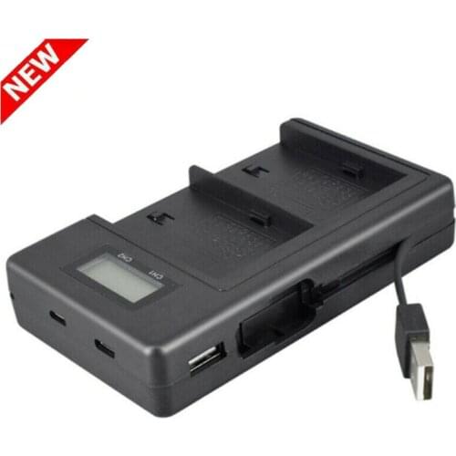 SOONHUA USB Battery Charger 5V 2.1A Dual Channel Smart LCD Battery Chargers With LCD Display For NP-F970 Camera Battery