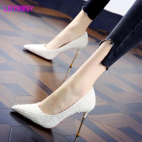 Korean version of high heels women ladies all-match spring 2021 new pointed shallow mouth stiletto single shoes women