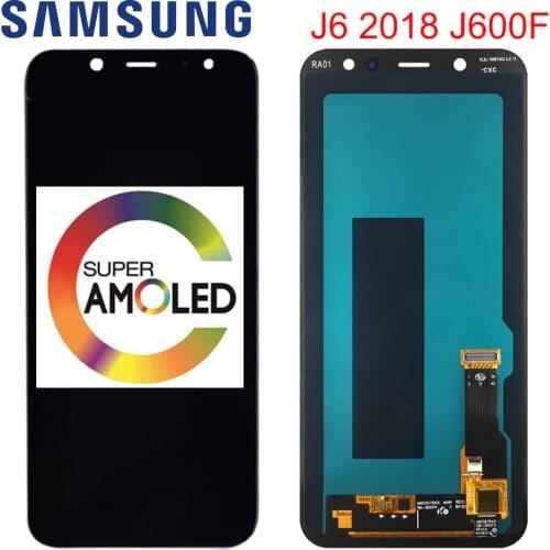 Original 5.6'' Super AMOLED LCD For Samsung Galaxy J6 2018 J600F J600 Display With Touch Screen Assembly Replacement Parts