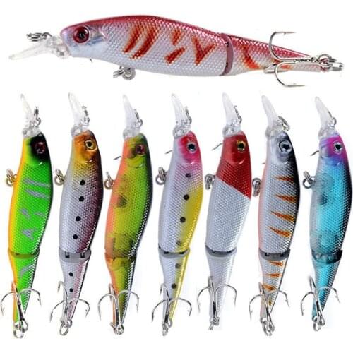 1Pcs 2-Segment Sinking Minnow Fishing Lures 9.2cm 7.5g Artificial Model Plastic Hard Bait Wobblers Swimming Fishing Tackle Pesca