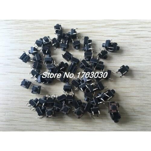 100 Pcs 6 x 6mm x 5mm PCB Momentary Tactile Tact Push Button Switch 4 Pin DIP