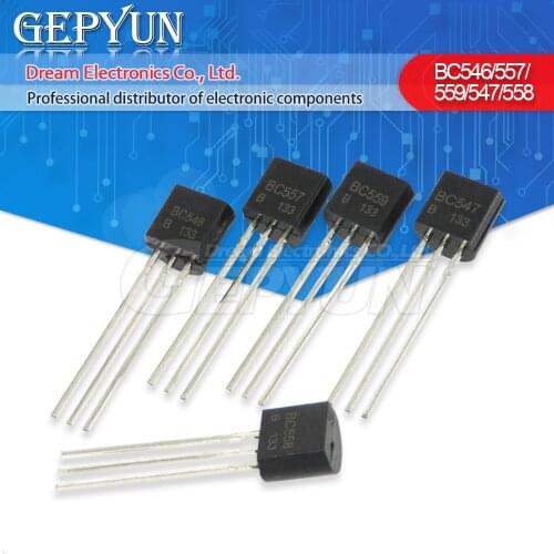 100pcs BC639 BC640 BC546B BC547B BC548B BC556B BC557B BC558B BC559B BC546 BC547 BC548 BC556 BC557 BC558 triode transistor TO-92
