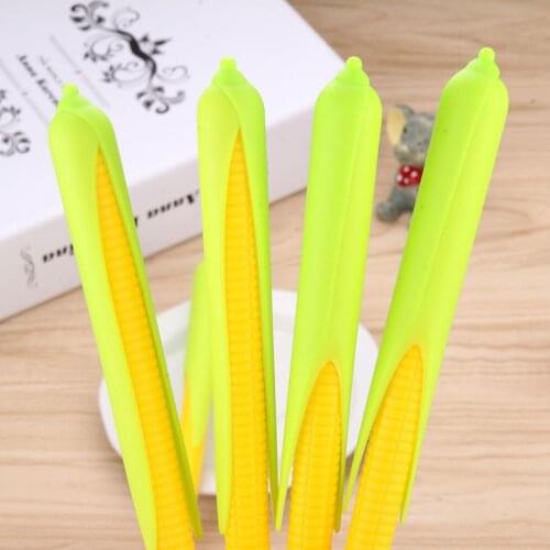 100 Pcs Korea New Student Stationery Cute Realistic Corn Gel Office Supplies Black Pen Kawaii School Supplies Stationary