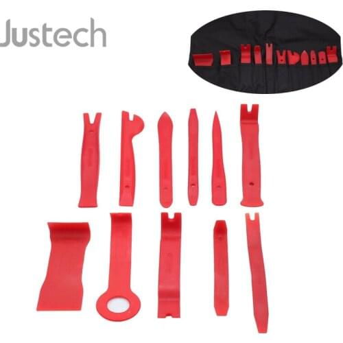 Justech 11 Pcs Car audio Trim Removal Tool Kit Upholstery Trim Moldings Pry Clip Dash Door Panel Wide Pull Type Tools