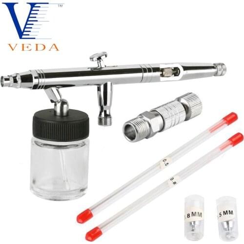 VEDA Airbrush All-Purpose Precision Dual-Action Siphon Feed Airbrush Pro Set with 22cc Cup Nozzle Needle Sets For Wall Painting