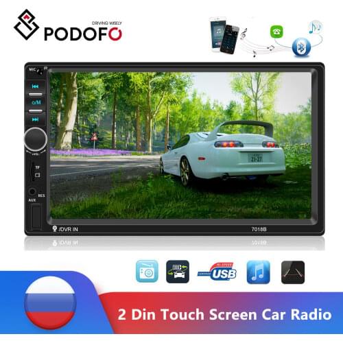 Podofo 7" Car Radio Autoradio 2 Din Touch Screen Multimedia Player Bluetooth MirrorLink FM MP5 Player 2din Cassette Recorder