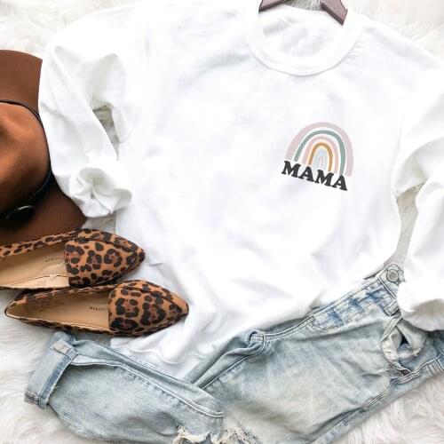 COLORED be RETRO RAINBOW MAMA gift sweatshirt funny graphic pullovers pure cotton tumblr quote jumper casual Outfits Sweats top