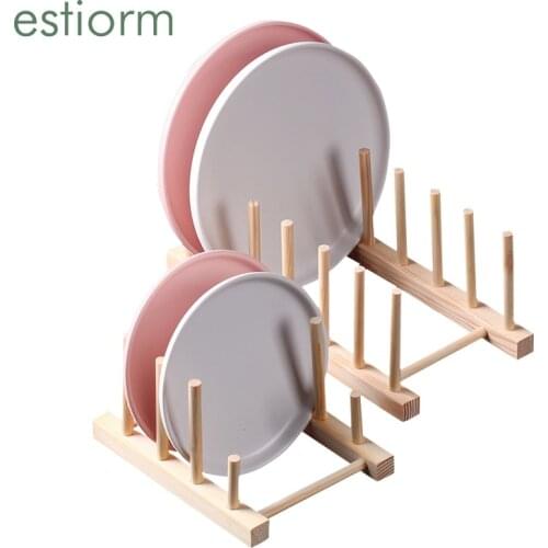 Wooden Dish Drying Rack,Dish Drainer, Plate Rack,dish drain Rack, kitchen Plate Pot Lid Dishes Storage Rack Display Stand