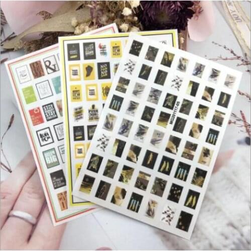DIY New Style Hot Selling Nail Stickers Non-trace Back Adhesive English Post Nail Decals Nail Art Nail Decor