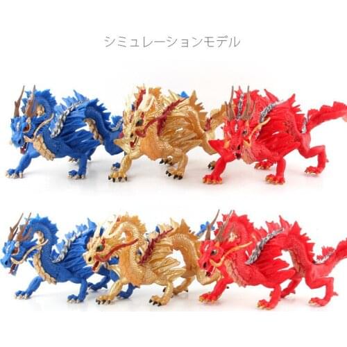 29CM Big Size Golden Red Blue Chinese Dragon Animal Models Action Figures Lifelike Educational Kids Toys Gifts Decorations