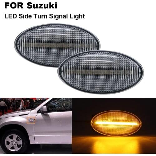 2pcs For Suzuki Grand Vitara Splash Swift SX4 GY S-Cross Jimny APV Arena Opel Fiat Sedici Clear LED Side Turn Signal Marker Lamp