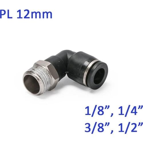GOGO pneumatic PL 12mm tube 1/8" 1/4" 3/8" 1/2" PT thread male elbow fitting 10PCS/LOT