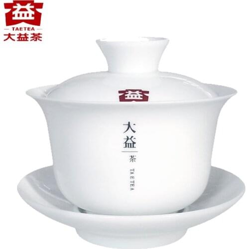 [GRANDNESS] Pu'er Tea Dayi Gaiwan Tea Set White Gongfu Tea Porcelain Gaiwan 150 ml Gaiwan Porcelain
