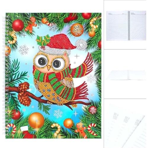 Huacan DIY Diamond Painting Notebook Owl Special Shaped 5D Embroidery Diamond Art Kits Cartoon Christmas Gift