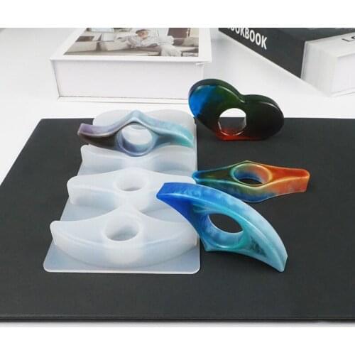 Exquisite Diy Crystal Epoxy Mold Mirror Bookmark Clip Finger Epoxy Resin Music Book Clip Book Jewelry Ornament Silicone