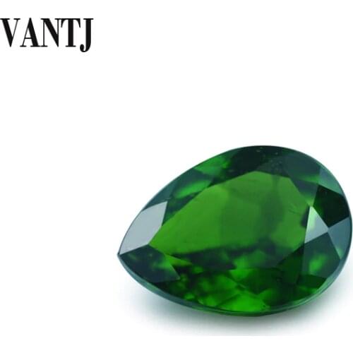 VANTJ Natural Chrome Diopside Loose Gemstone Pear Cut Women For Silver Gold Ring Mounting Diy Jewelry Women Party Gift