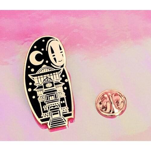 Kaonashi No Face Bathhouse Enamel Brooch Pin Backpack Hat Bag Collar Lapel Pins Badges Women Mens Fashion Jewelry Gifts