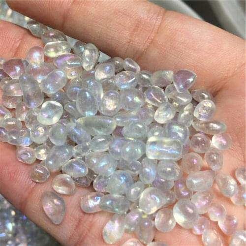 Angel Aura Quartz Crystal Tumbled Chips Stone Crushed Pieces Irregular Shaped Stones 1pound about 460 gram