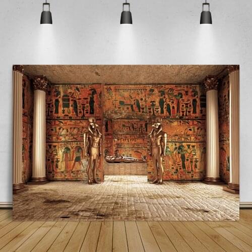 Laeacco Old Vintage Egypt Pyramid Mural Pattern Religious Interior Photo Background Photography Backdrops Photocall Photo Studio