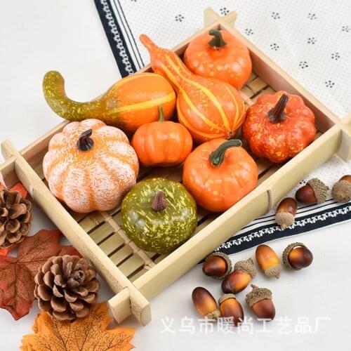 Mini Artificial Foam Pumpkin Halloween Decorations Props Faux Vegetables Garden And Fall Crafts Thanksgiving Centerpieces
