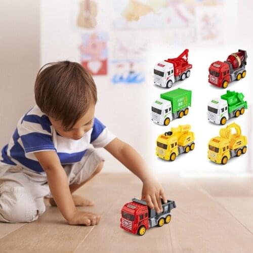Mini Toy Vehicle Model Plastic Engineering Construction Crane Truck Transport Car Sanitation Vehicle Educational Children Gifts